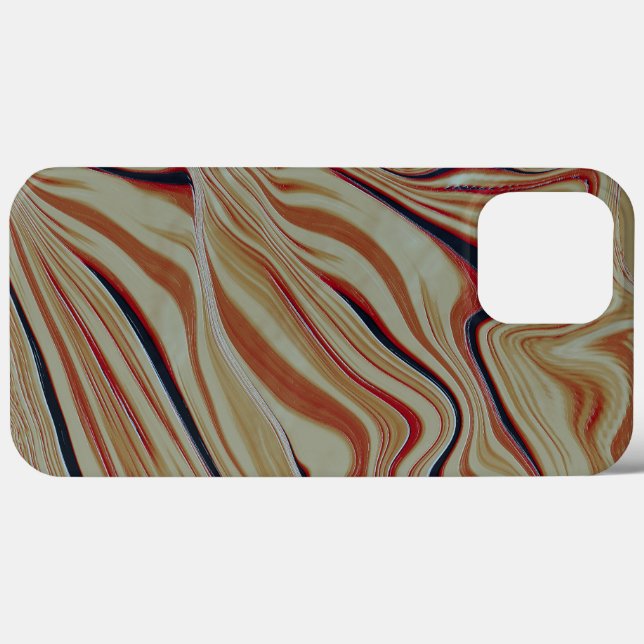 Wellen auf gemischtem Untergrund in grau-ockerbrau Case-Mate iPhone Hülle (Rückseite (Horizontal))