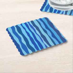 Wellen aus Blau Cyan Navy Kobalt Himmelblau Untersetzer