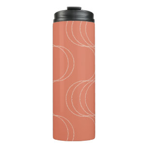 Wellen aus ruhiger warmer Terrakotta-Creme-Beige Thermosbecher