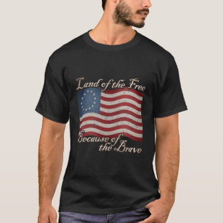 Wellen Betsy Ross Flag Land der freien wegen T-Shirt
