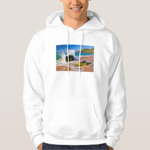 Wellen brechen am Strand, Hawaii Hoodie