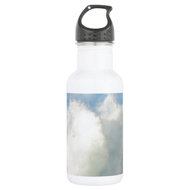 Wellen brechen auf einem vulkanischen Ufer Trinkflasche (Vorderseite)