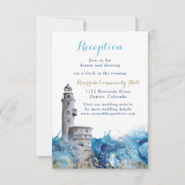 Wellen des Leuchtturms für Hochzeiten Einladung