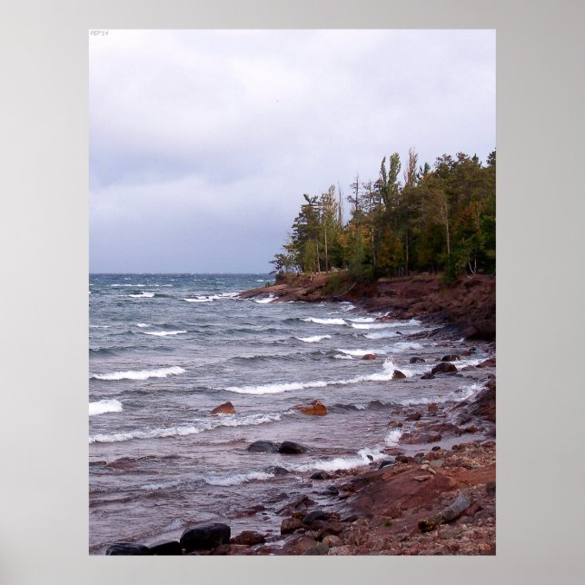 Wellen des Sees Superior Poster (Vorne)