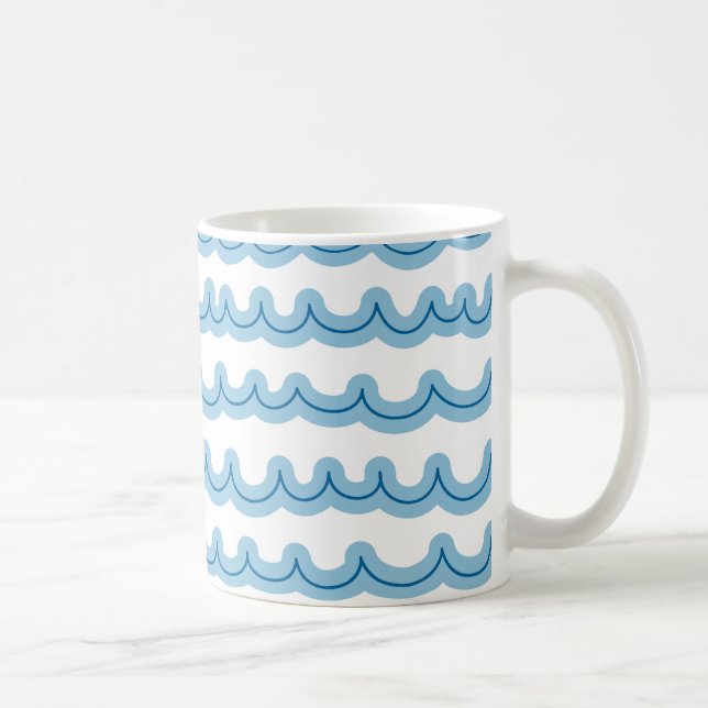 Wellen des Weißen Ozeans Kaffeetasse (Rechts)