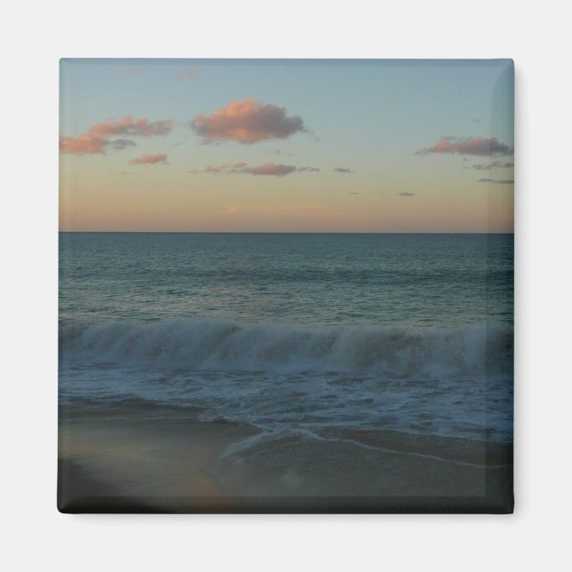 Wellen, die in der Sonnenuntergang-Landschaft abst Magnet (Vorne)