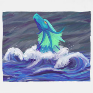 Wellen-Drache Fleecedecke
