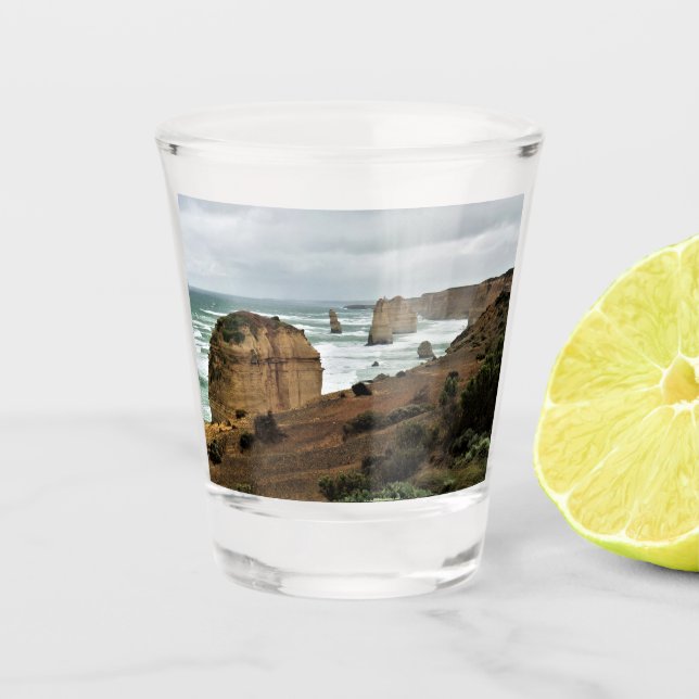 Wellen gegen die Zeit - Great Ocean Road Schnapsglas (Vorderseite)
