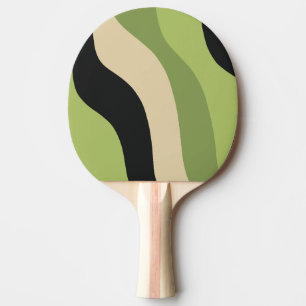 Wellen, grün, schwarz und beige Kurven bunt Tischtennis Schläger
