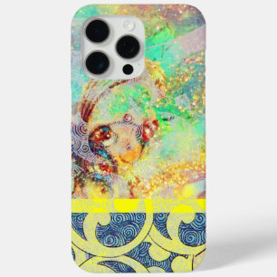 WELLEN / Hellgelbe blaue Wirbel in goldenen Glitze title_seo2