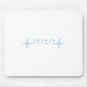 Wellen Herzschlag Surfer Sommerwellen Surfbrett Su Mousepad
