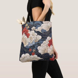 Wellen im Ukiyo-e-Stil Tasche