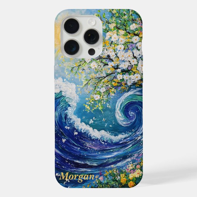 Wellen | Impressionismus Malerei iPhone 15 Pro Max Hülle (Rückseite)