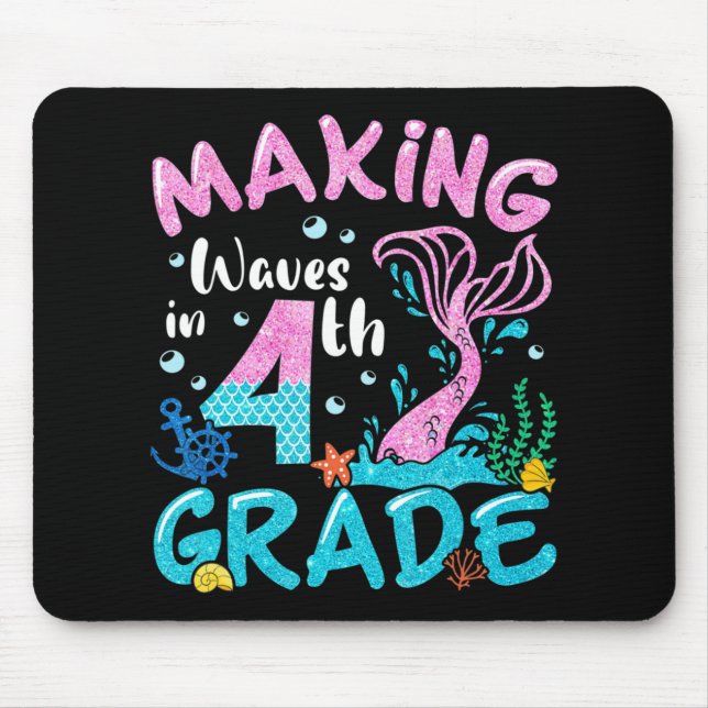 Wellen in 4. Klasse Meerjungfrau zurück zur Schule Mousepad (Vorne)