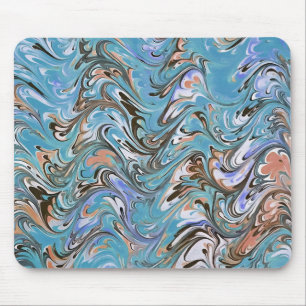 Wellen in blauer akryllischer Pour Abstrakt Art Mousepad