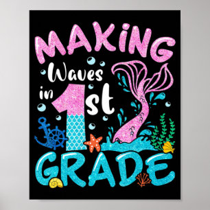Wellen in der ersten Meerjungfrau zurück zur Schul Poster
