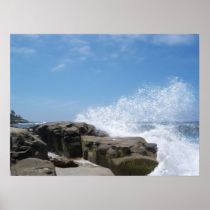 Wellen in Meer des Wind-n Poster