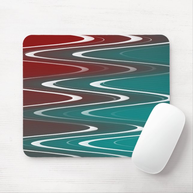 Wellen in weiß mousepad (Mit Mouse)