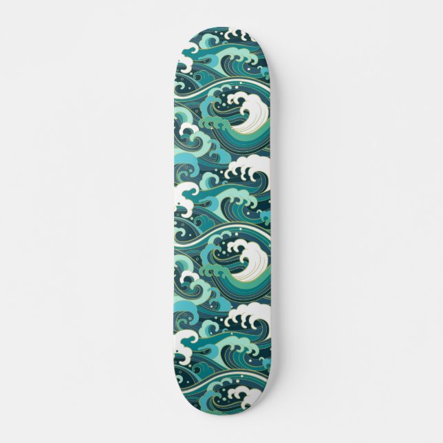 Wellen japanischen Stils Skateboard (Vorne)