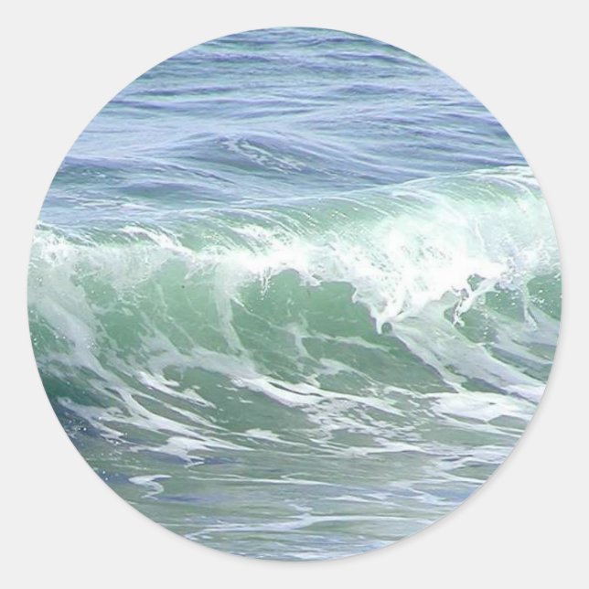 Wellen Meeresschaumwasser Runder Aufkleber (Vorderseite)