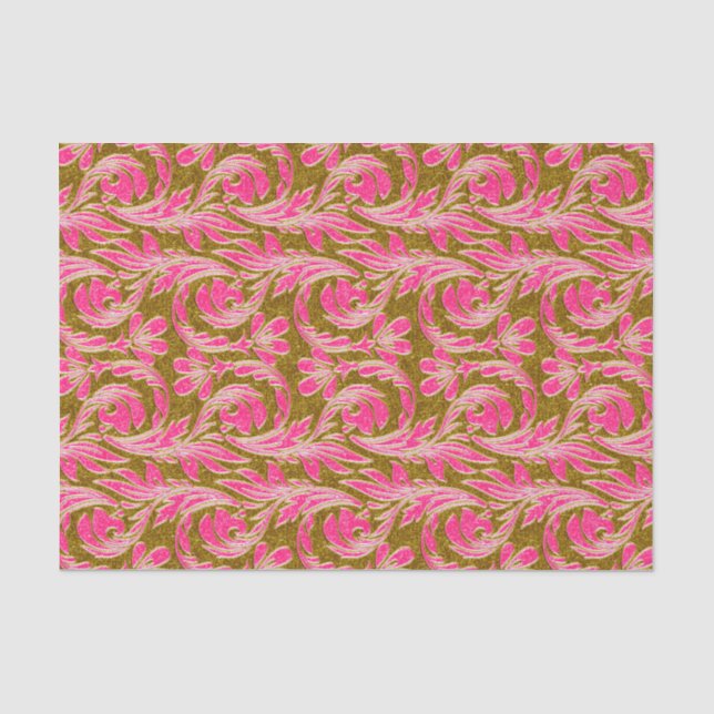 Wellen-Pink-Gold-GEWEBE-PAPIER Seidenpapier (Vorderseite)