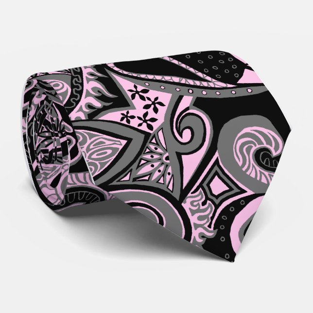 Wellen-Reise-Blumenpaisley Single-Side gedruckt Krawatte (Gerollt)