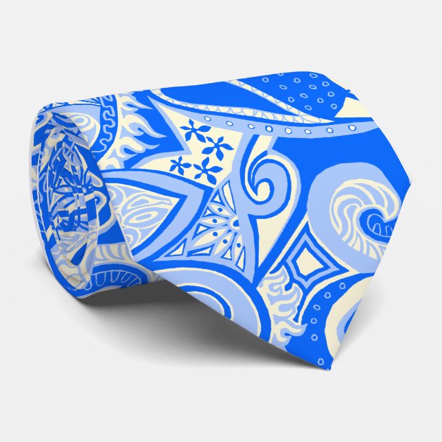 Wellen-Reise-Blumenpaisley Single-Side gedruckt Krawatte (Gerollt)