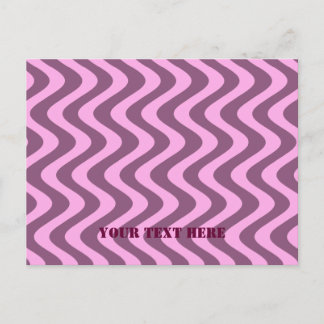 Wellen (rosa/rosa) postkarte