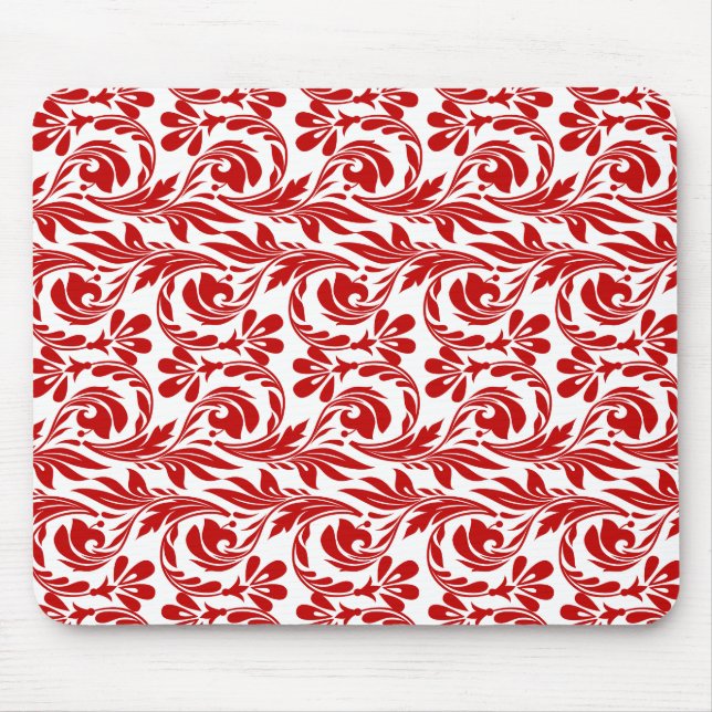 Wellen, roter weißer Computermousepad Mousepad (Vorne)