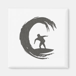 Wellen-Surf-Shirts für Männer Surf-Logo Magnet