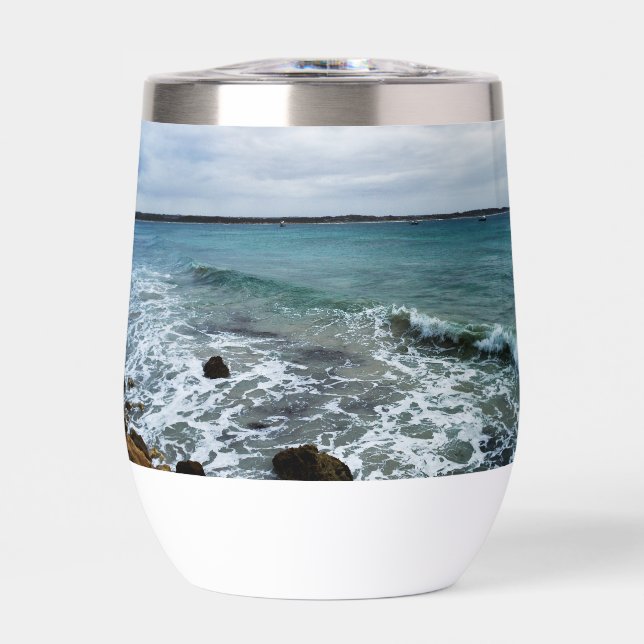 Wellen und Fischerboote im Meer, (Vorderseite)