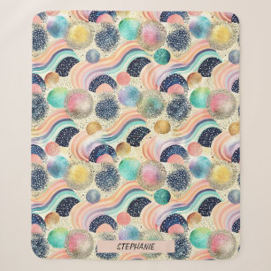 Wellen und Glitzer von Pastel, Rainbow, Abstrakt Sherpadecke