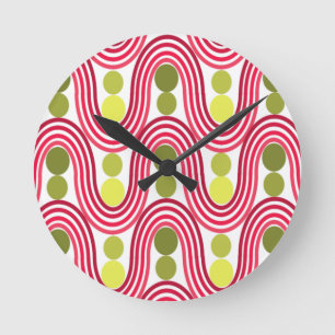 Wellen und Kreise Runde Wanduhr