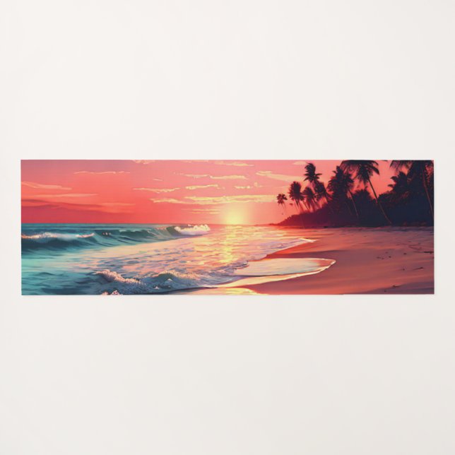 Wellen und Sand Tropical Beach Yogamatte (Rückseite (Horizontal))