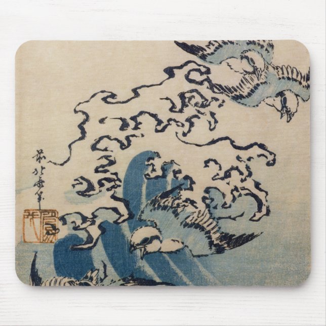 Wellen und Vögel, c.1825 Mousepad (Vorne)