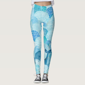 Wellen, Wale, kindische blaue Textur Leggings