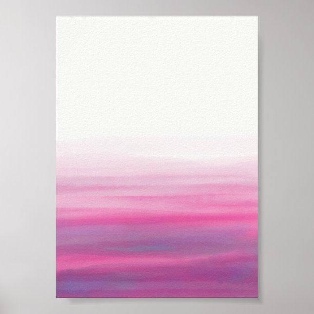 Wellen Wasserfarbrosa Lila Poster (Vorne)