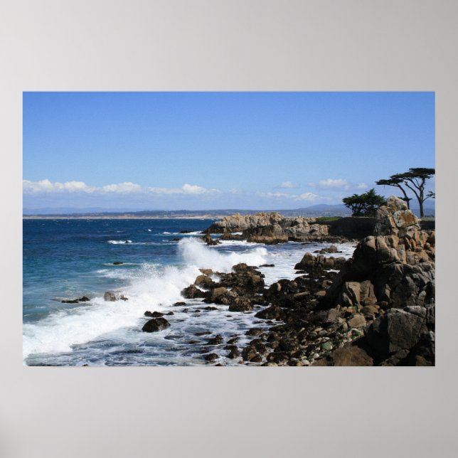 Wellenabsturz, Monterey Bay Foto (2 von 2) Poster (Vorne)