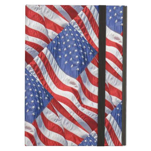 Wellenartig bewegende amerikanische Flagge (Vorderseite Geschlossen)