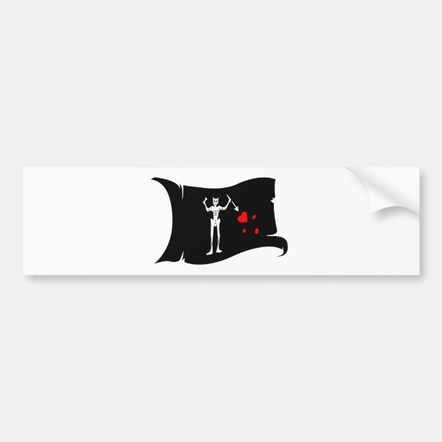 Wellenartig bewegende Flagge #1 Blackbeard Autoaufkleber (Vorne)
