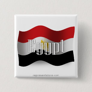 Wellenartig bewegende Flagge Ägyptens Button
