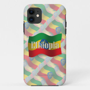 Wellenartig bewegende Flagge Äthiopiens iPhone 11 Hülle