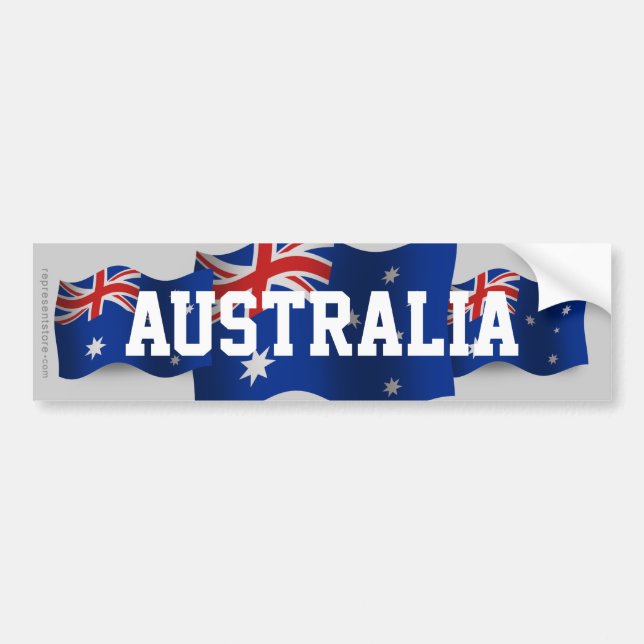 Wellenartig bewegende Flagge Australiens Autoaufkleber (Vorne)