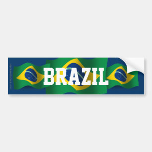 Wellenartig bewegende Flagge Brasiliens Autoaufkleber