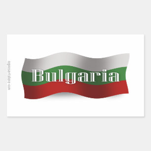 Wellenartig bewegende Flagge Bulgariens Rechteckiger Aufkleber