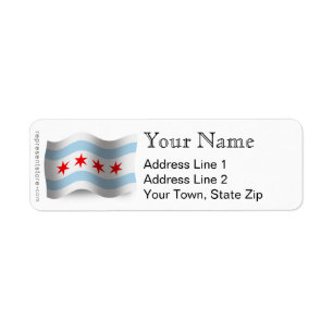Wellenartig bewegende Flagge Chicagos
