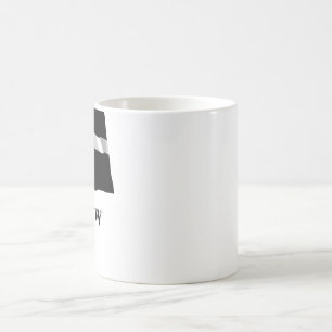 Wellenartig bewegende Flagge Cornwalls mit Namen Kaffeetasse