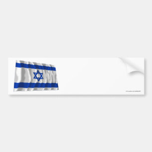 Wellenartig bewegende Flagge Israels Autoaufkleber