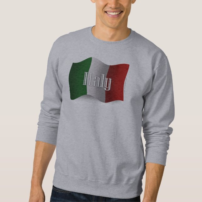 Wellenartig bewegende Flagge Italiens Sweatshirt (Vorderseite)