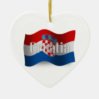 Wellenartig bewegende Flagge Kroatiens